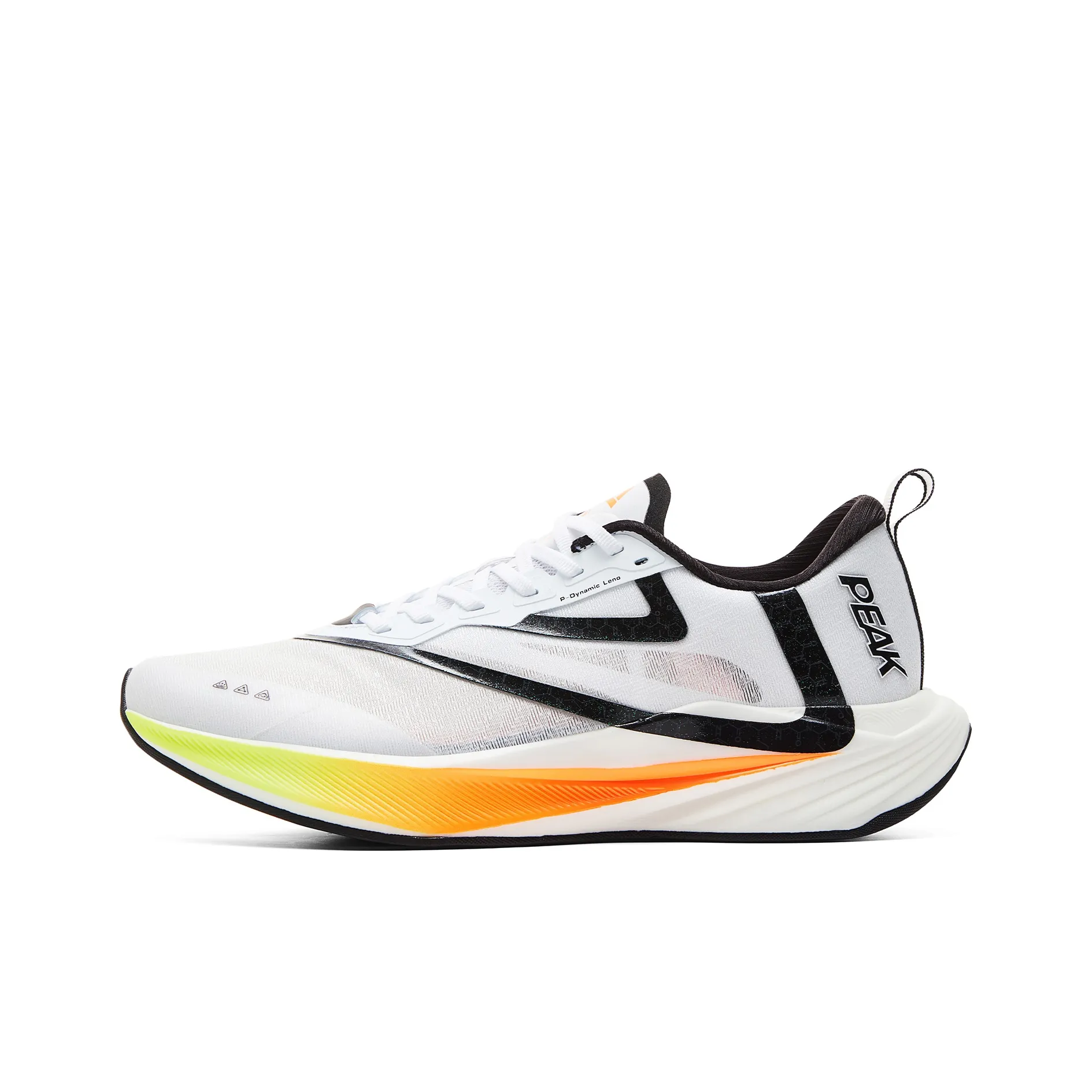 PEAK Cushioning Anti-Slip And Wear-Resistant Rebound Low-Top Running Shoes Men's Large White Black With Bright Orange