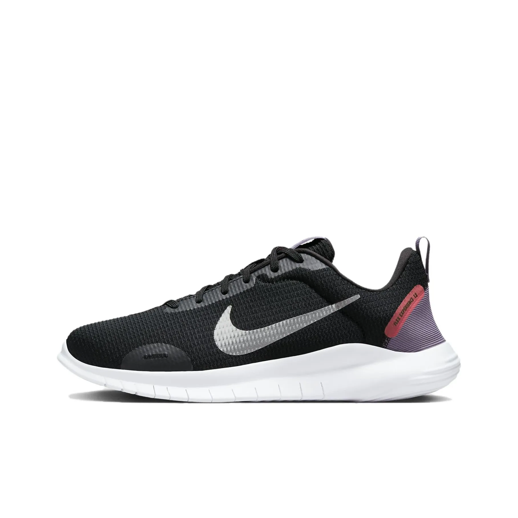Nike Flex Experience Run 12 Black Daybreak Bright Crimson Metallic Silver Women's