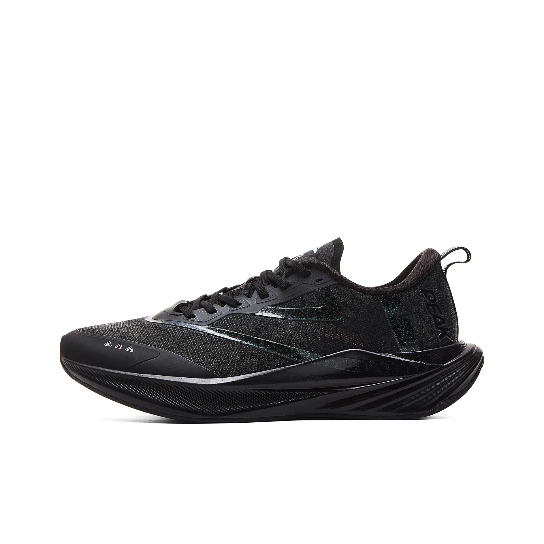 PEAK Cushioning Anti Slip And Wear Resistant Rebound Low Top Marathon Running Shoes Men's All Black
