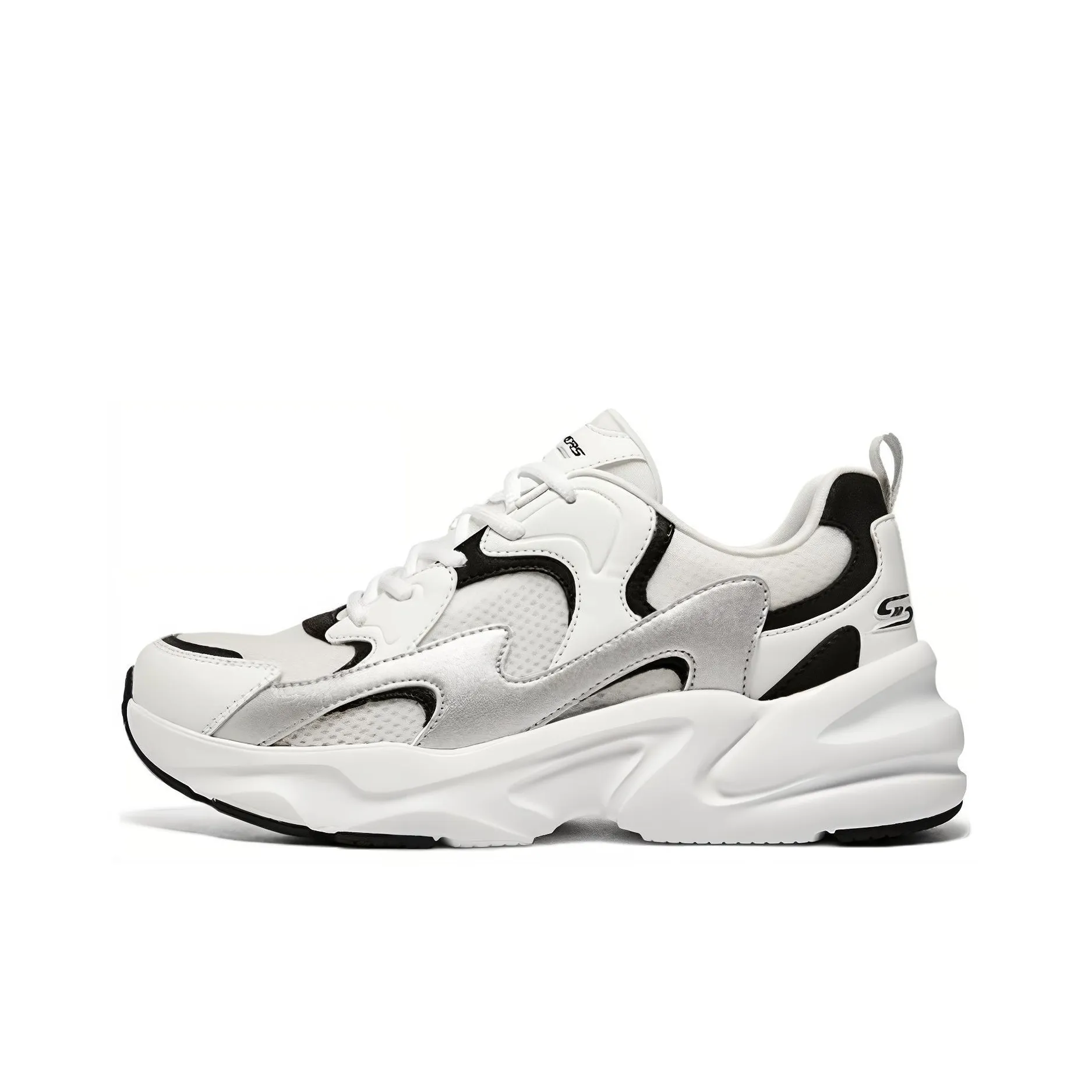 Skechers BOBS BAMINA 2 Wave Treading Метеоритный Серый Низкий Топ Casual Мужской Белый Черный Серебряный