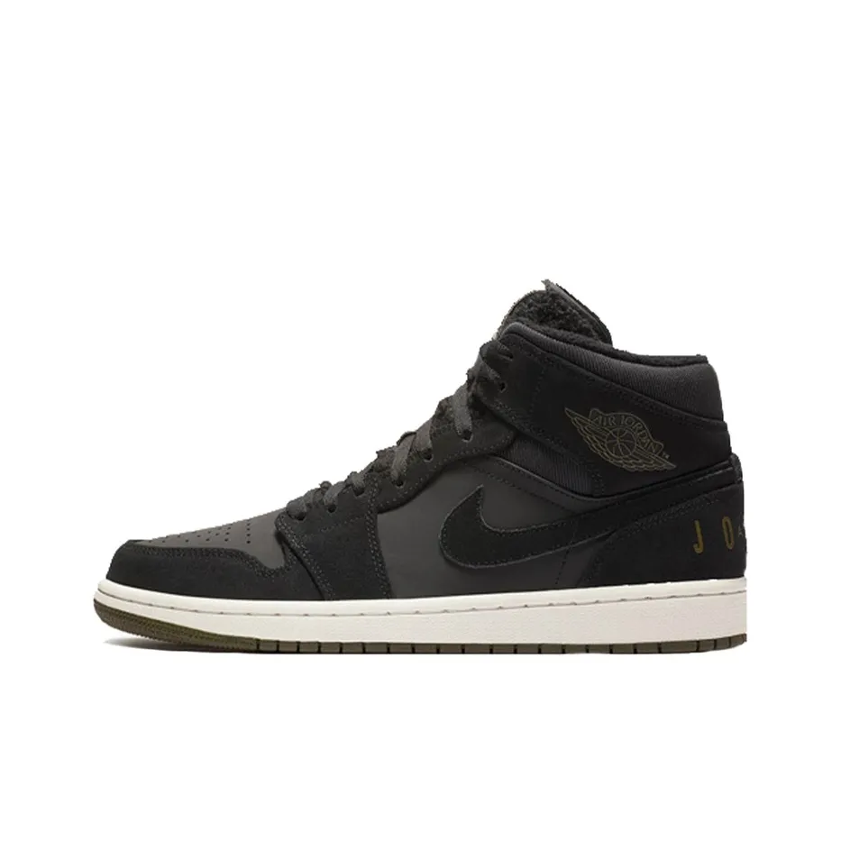 Jordan 1 Mid Black Olive Canvas
