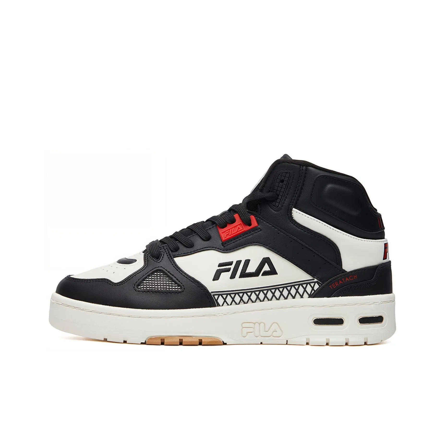FILA Teratach Mid Top Vintage Basketball Shoes Men's Black White