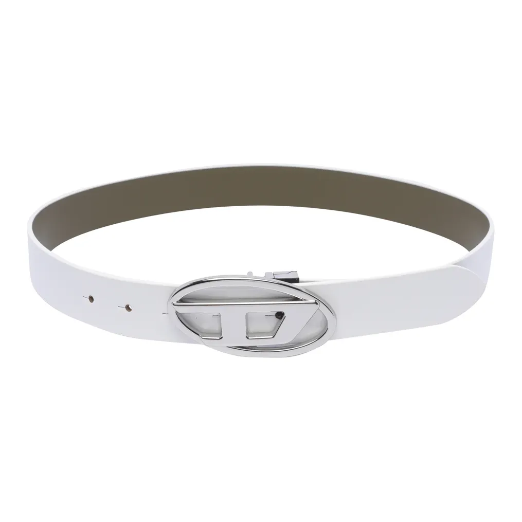 DIESEL Ремни из коровьей кожи белые ширина 3,5 см