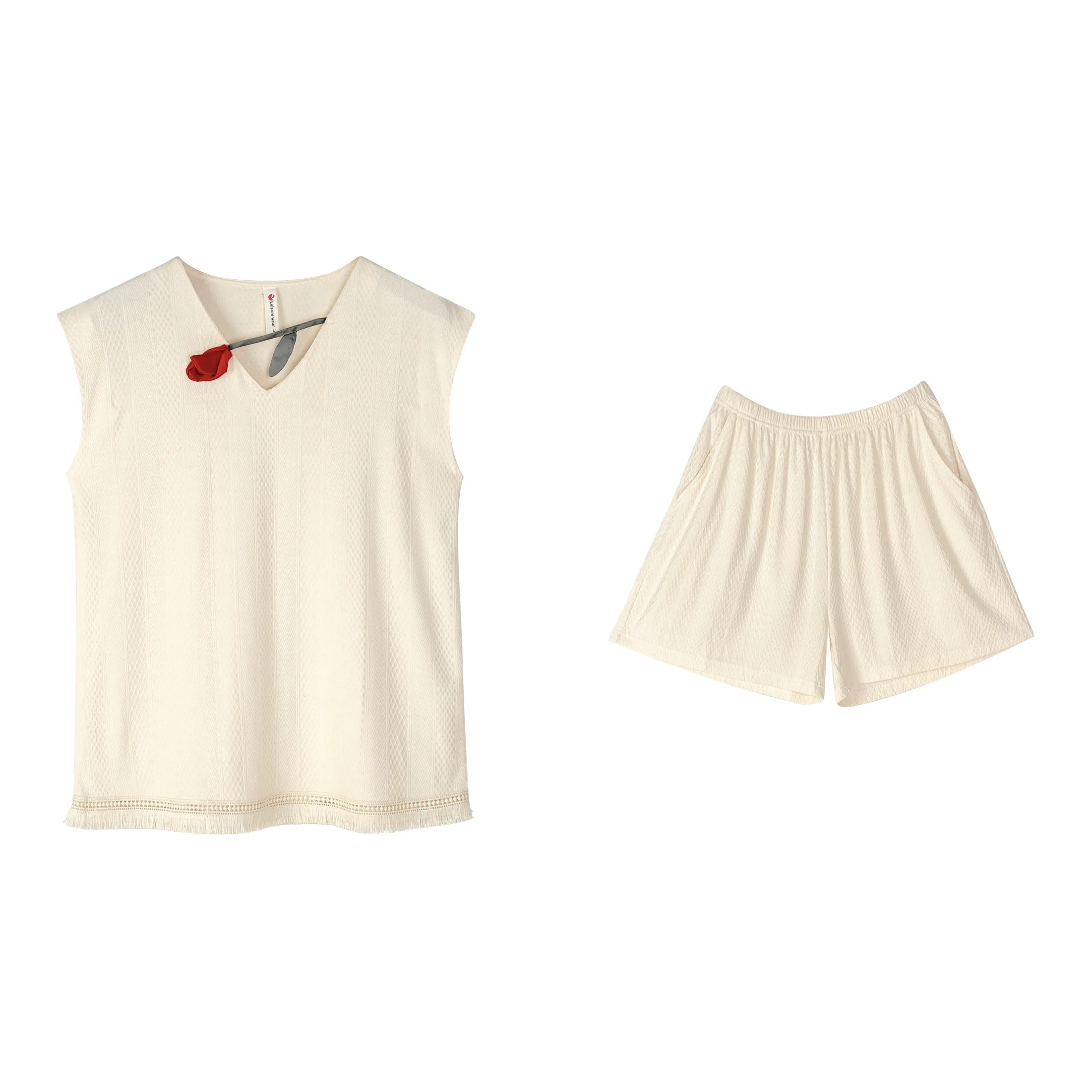 XUANZHITING Pajama Set Women's Light Apricot