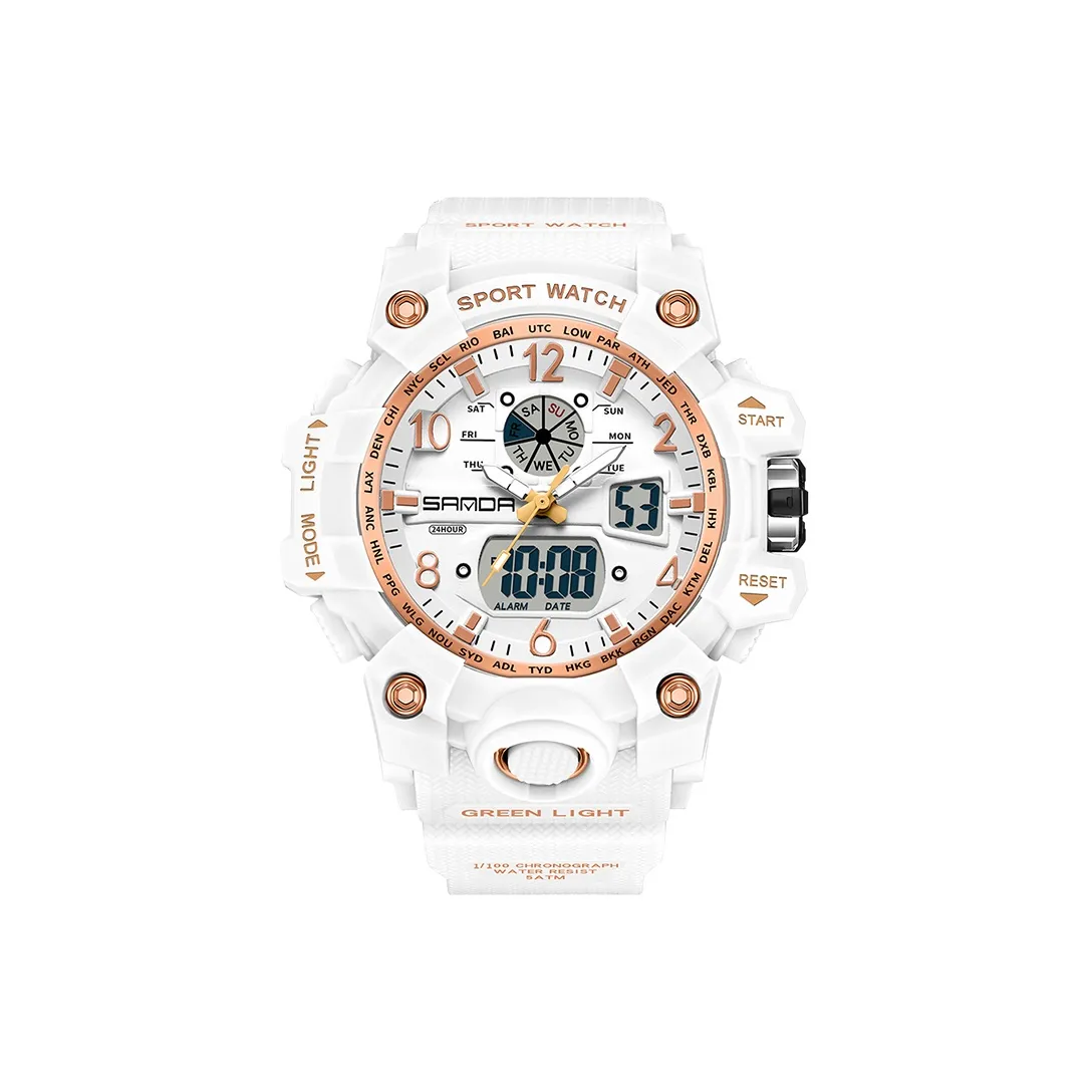 Rlychee Электронные + Кварцевые Механические Часы Женские Белый Циферблат