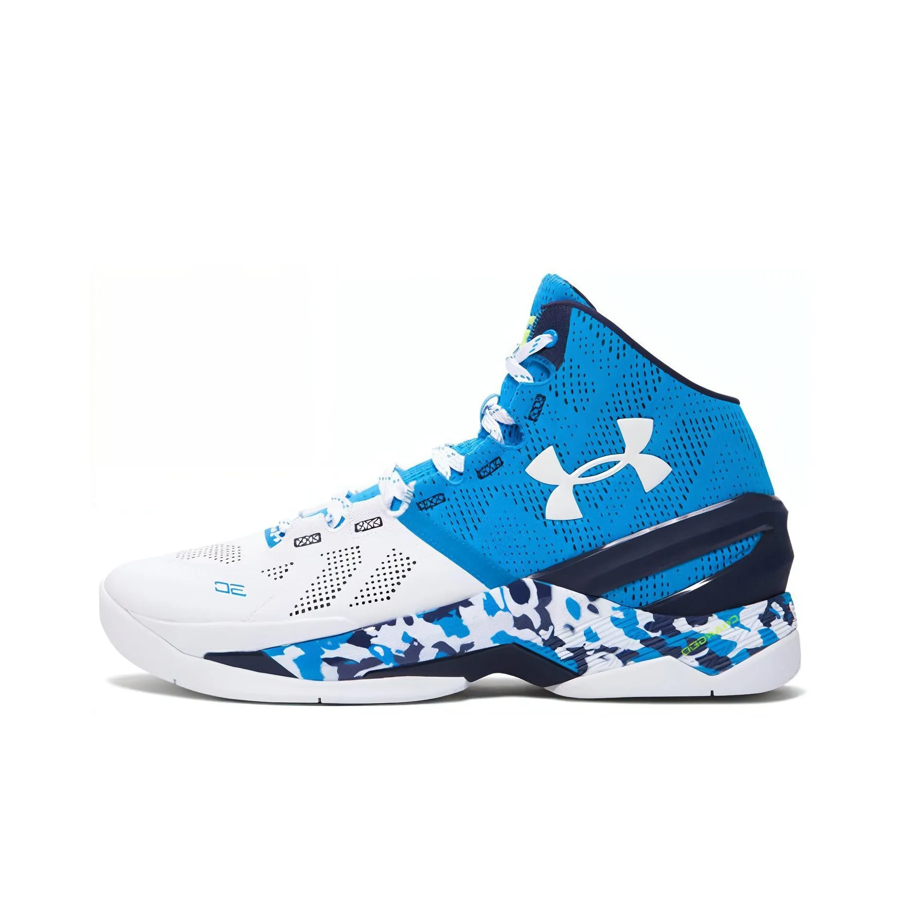 Under Armour Curry 2 Haight Street Curry 2 Anti-slip Lightweight High Top Баскетбольные кроссовки для игры Мужской Синий Белый