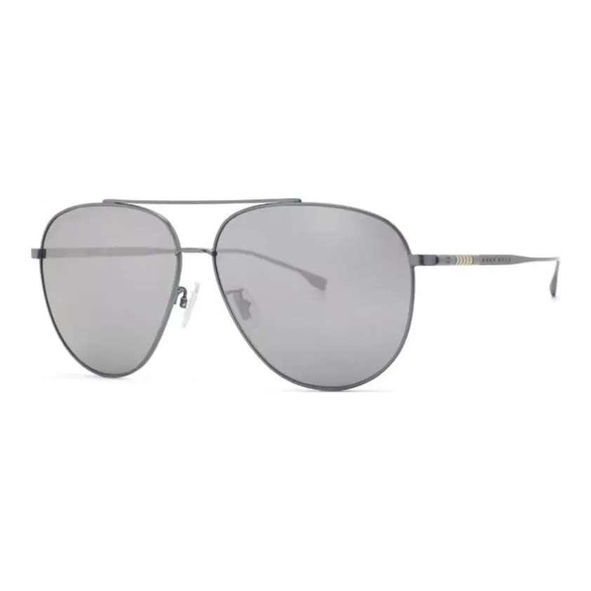 HUGO BOSS Titanium Aviator Sunglasses Men's Gray