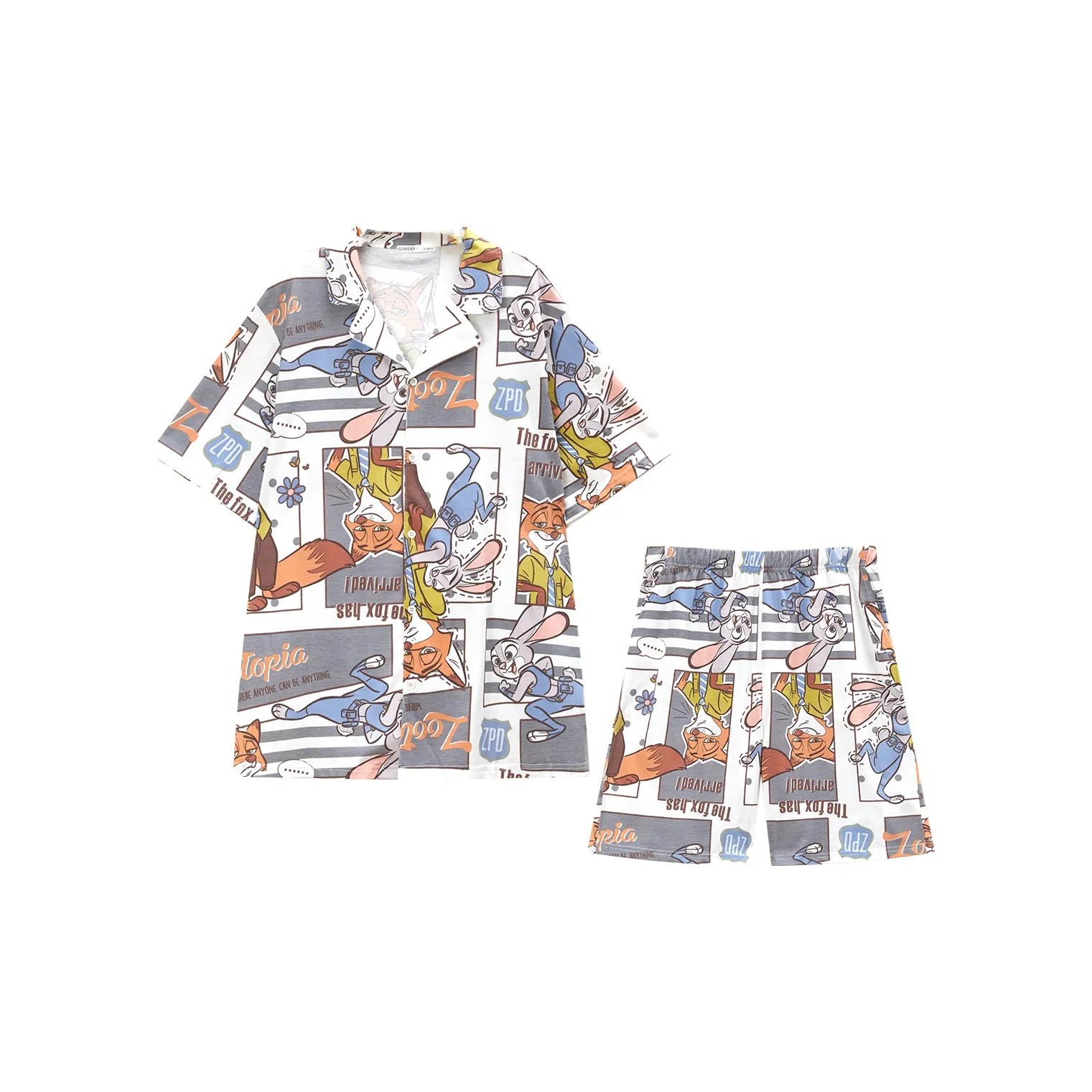 GUKOO X Disney Pajama Set Men's Light Gray