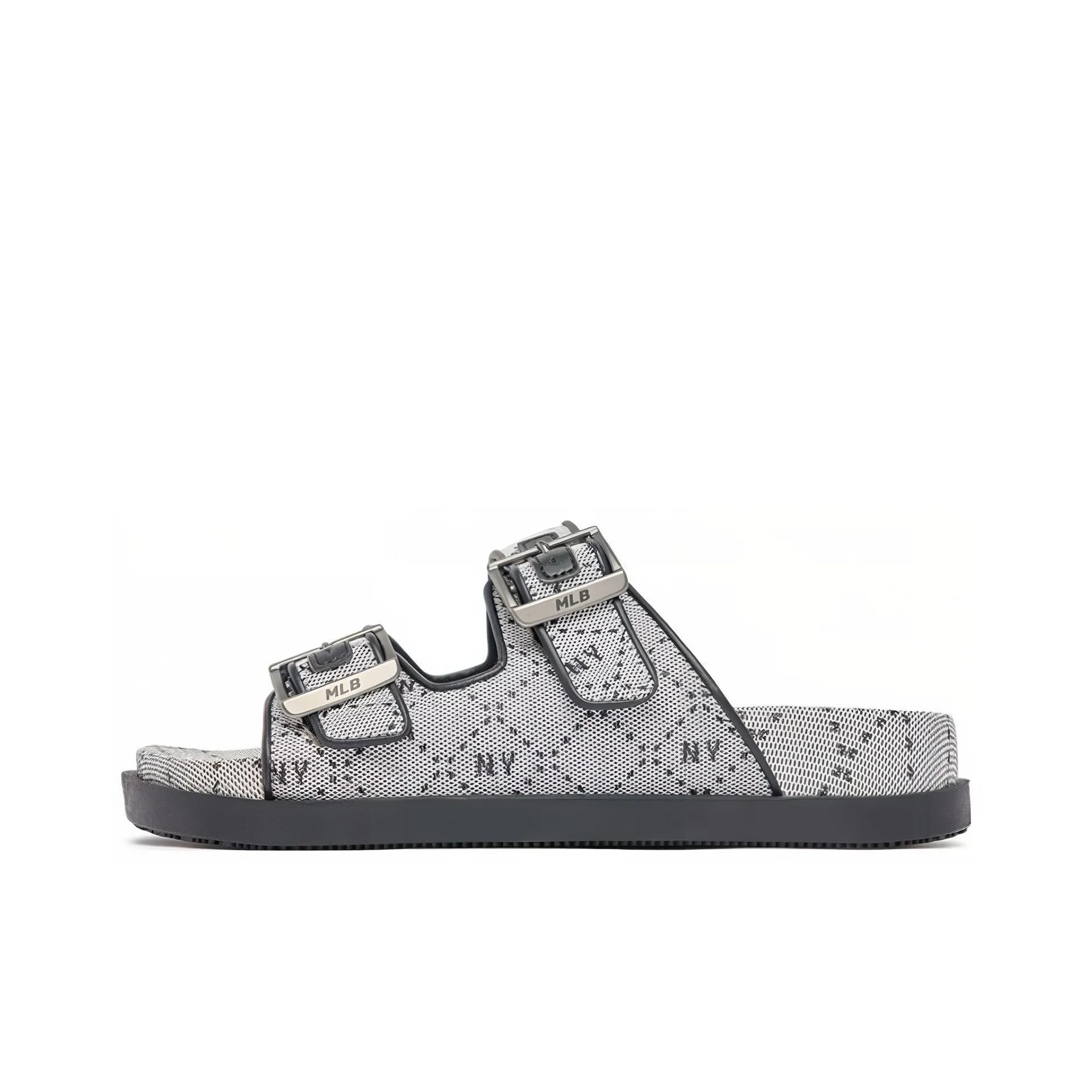Сандалии MLB Base Logo с резиновым покрытием устойчивые к потере формы устойчивые к запахам унисекс серый черный