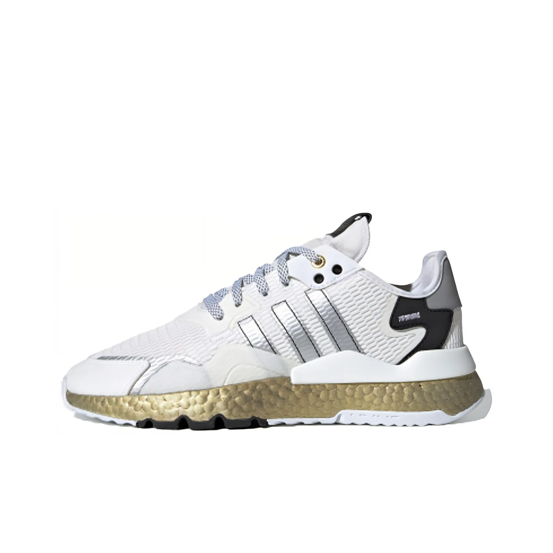 Adidas Originals Nite Jogger Slip-resistant Abrasion-resistant Low Top Casual Unisex White Black Gold Adidas Originals Nite Jogger Slip-resistant Abrasion-resistant Низкий Топ Повседневный Унисекс Белый Черный Золото