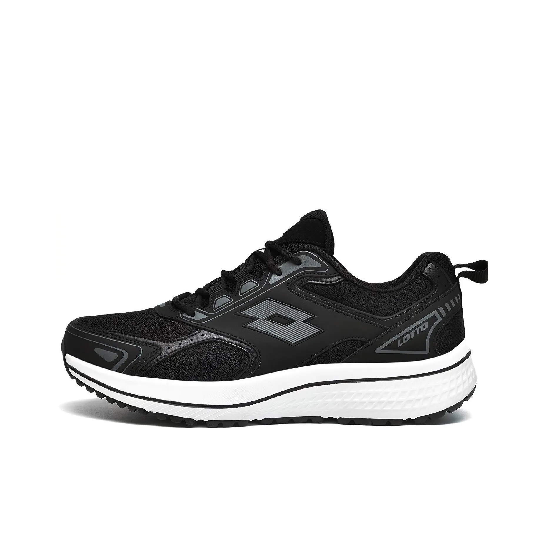 LOTTO Shock Absorbers Slip-Resistant Abrasion-Resistant Low Top Training Running Shoes Men's Black LOTTO Шок Absorbers Противоскользящие Устойчивые к Износу Низкий Топ Тренировочные Беговые Кроссовки Мужские Черные