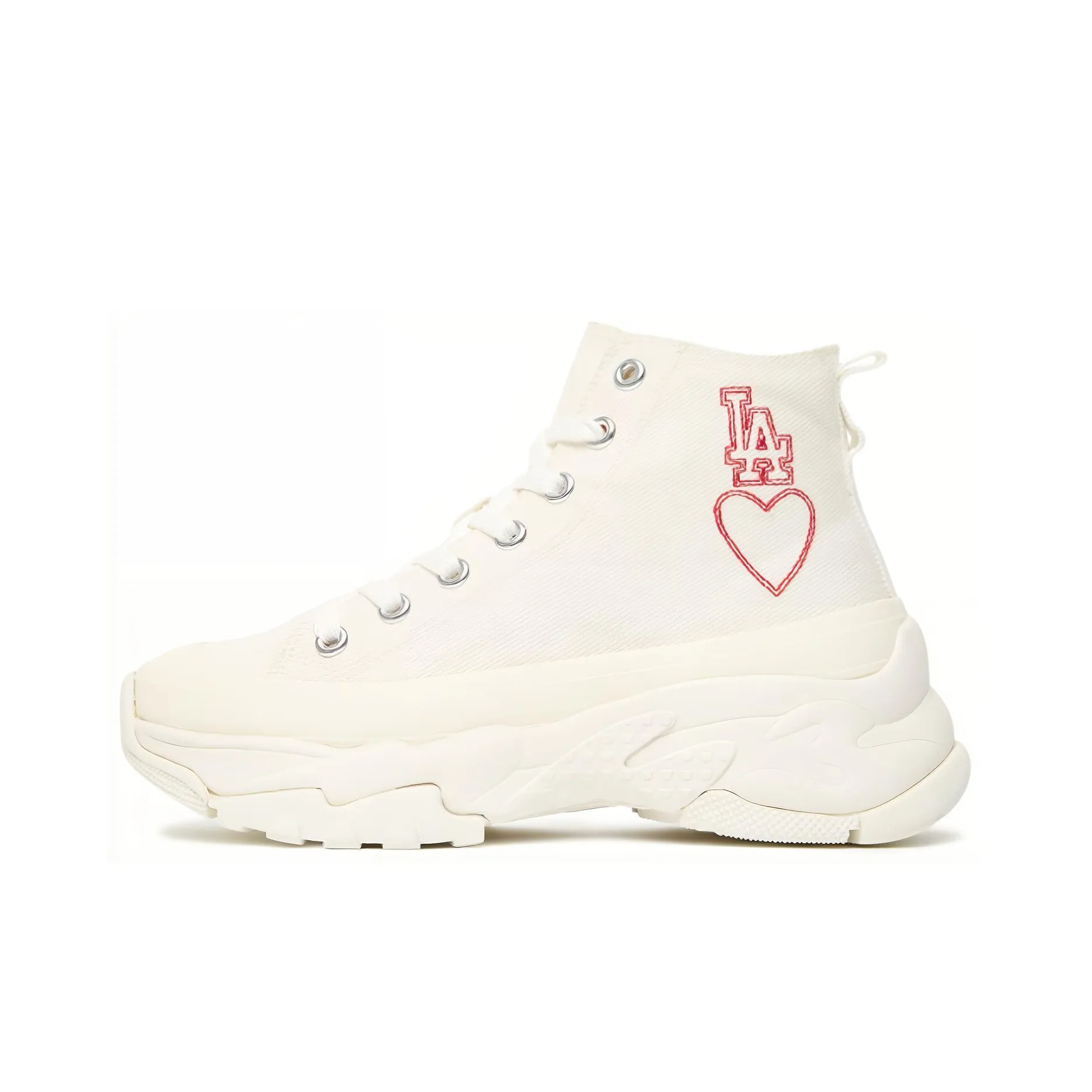 MLB Chunky High противоскользящие устойчивые к истиранию дышащие высокие кеды унисекс белые и красные