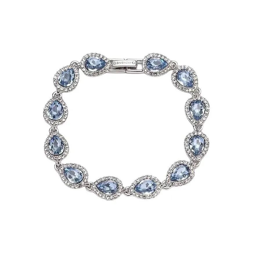 Givenchy Zinc, Brass, Glass, Crystal Bracelets Women's Silver/Blue