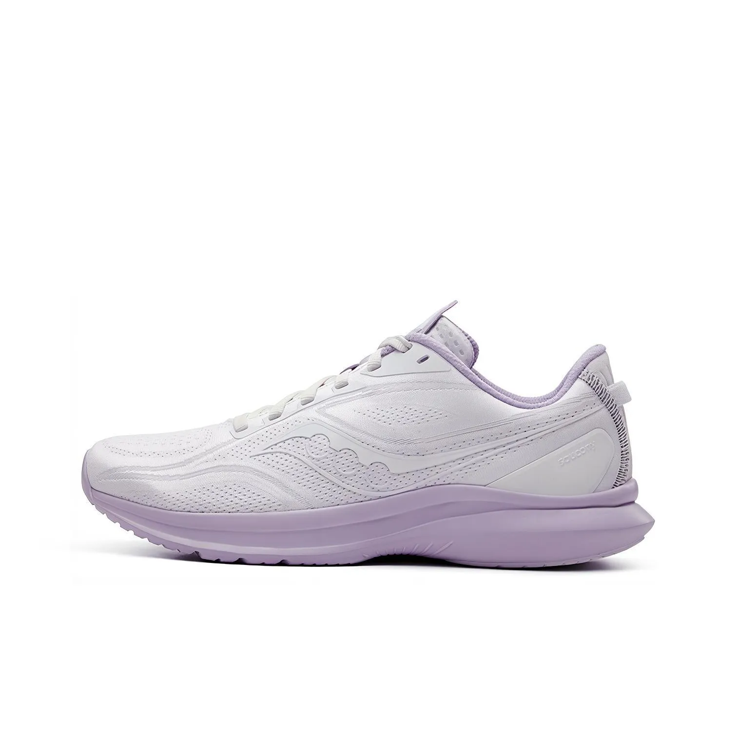 Saucony Kinvara ForHer Cushioning, Slip Resistant, Lightweight Low Top Casual Running Shoes Women's White Light Purple