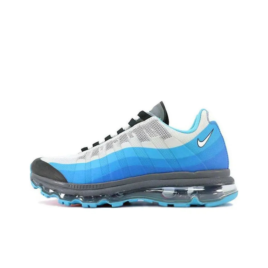 Nike Air Max 95 + BB Cushioning, Wear Resistant Low Top Casual Shoes Unisex Gray Blue