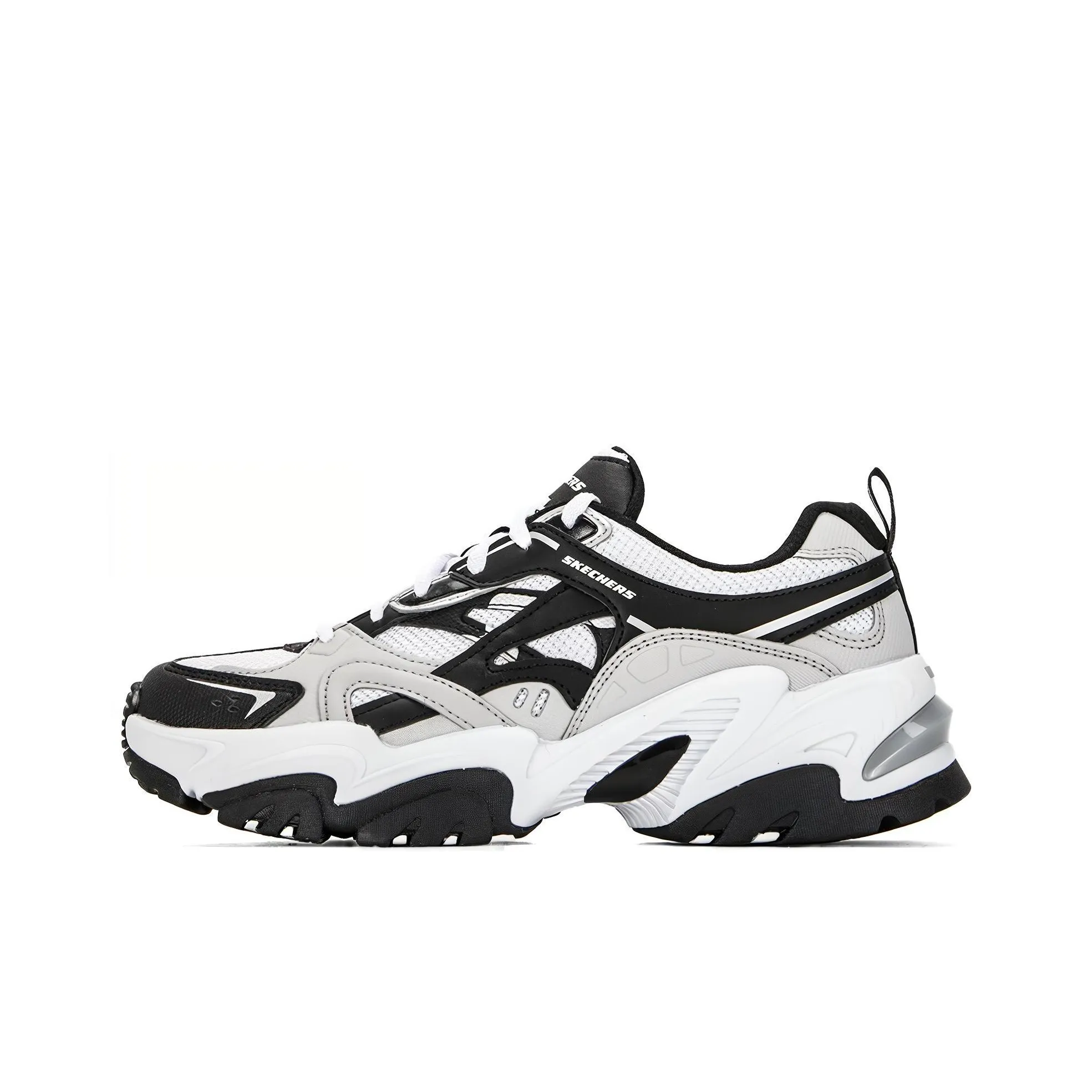 Skechers Stamina V2 1,0 Low Топ Толстая подошва Кроссовки Женские Черный Белый