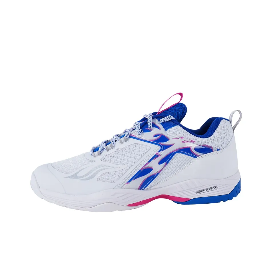 BONNY Cushioning Anti-Slip Wear-Resistant Breathability Low-Top Badminton Shoes Unisex White Blue