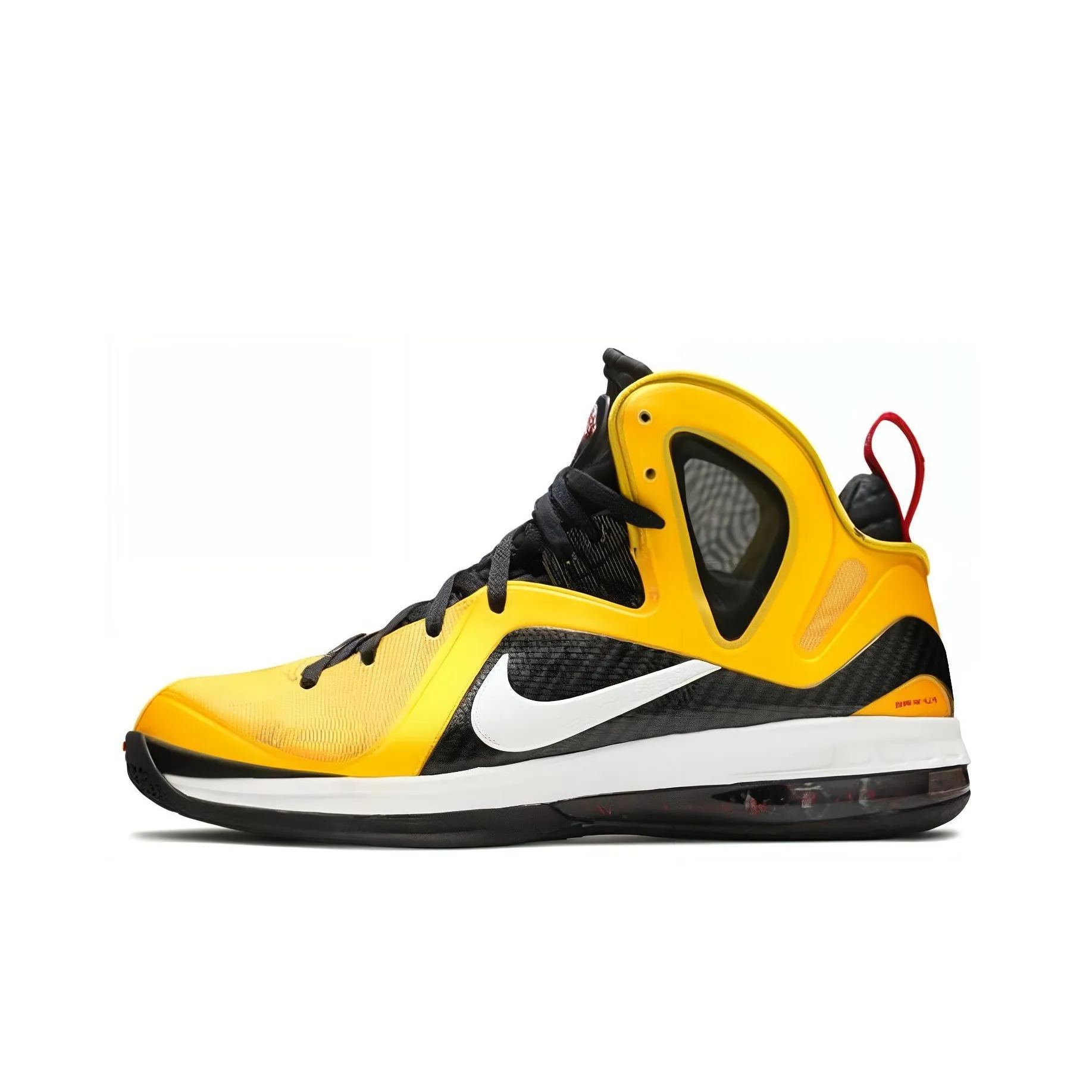 Nike Lebron 9 Elite Taxi Bumblebee Шокабойцы Slip-resistant MID Баскетбольные кроссовки Мужские Черный Желтый
