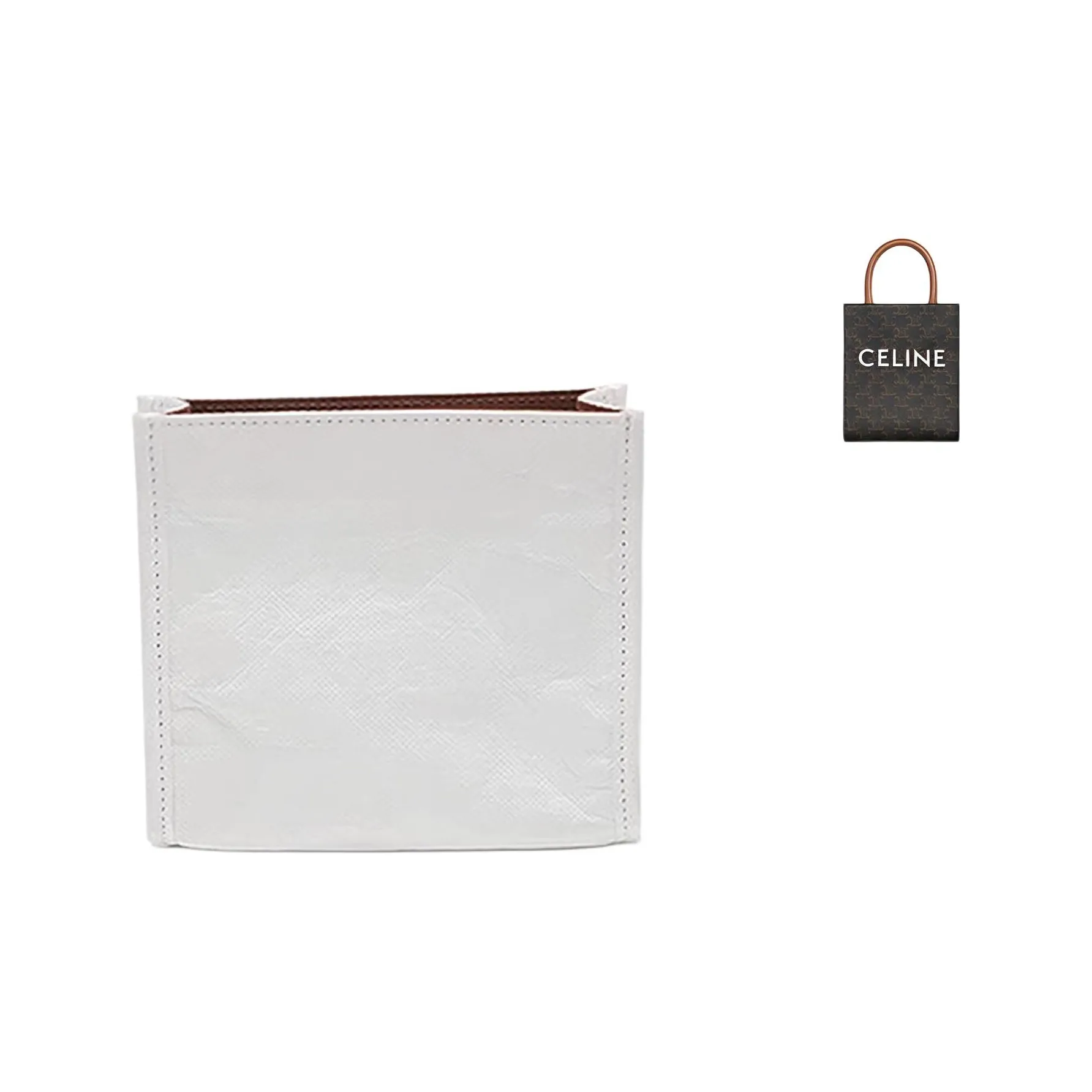 Ingenuity Handmade Nylon DuPont Paper Tote Medium Bag With Bag Insert And Shoulder Strap Women's White/Brown