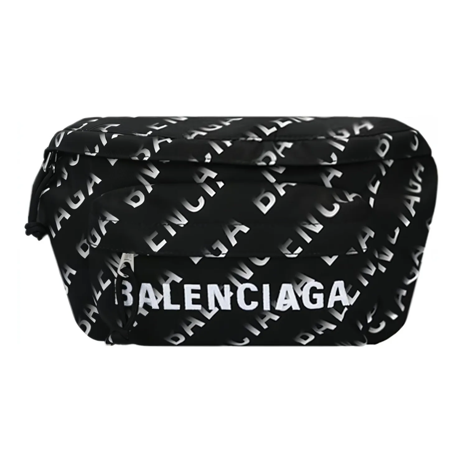 Balenciaga WHEEL Nylon Fanny Pack Regular Unisex Black White