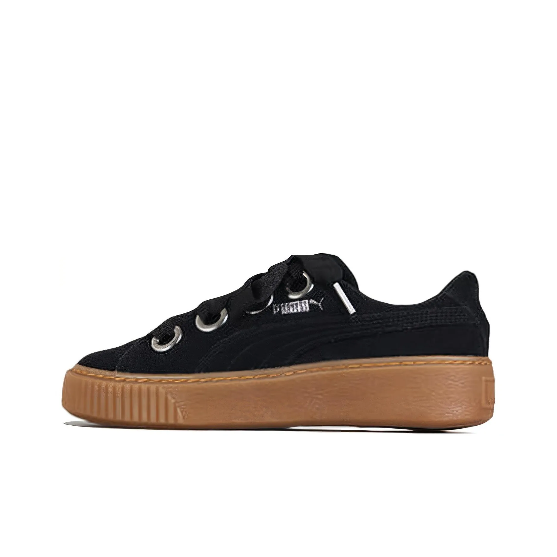 PUMA Suede Series Платформа kiss Low Топ Кроссовки для скейтбординга Женские Черный