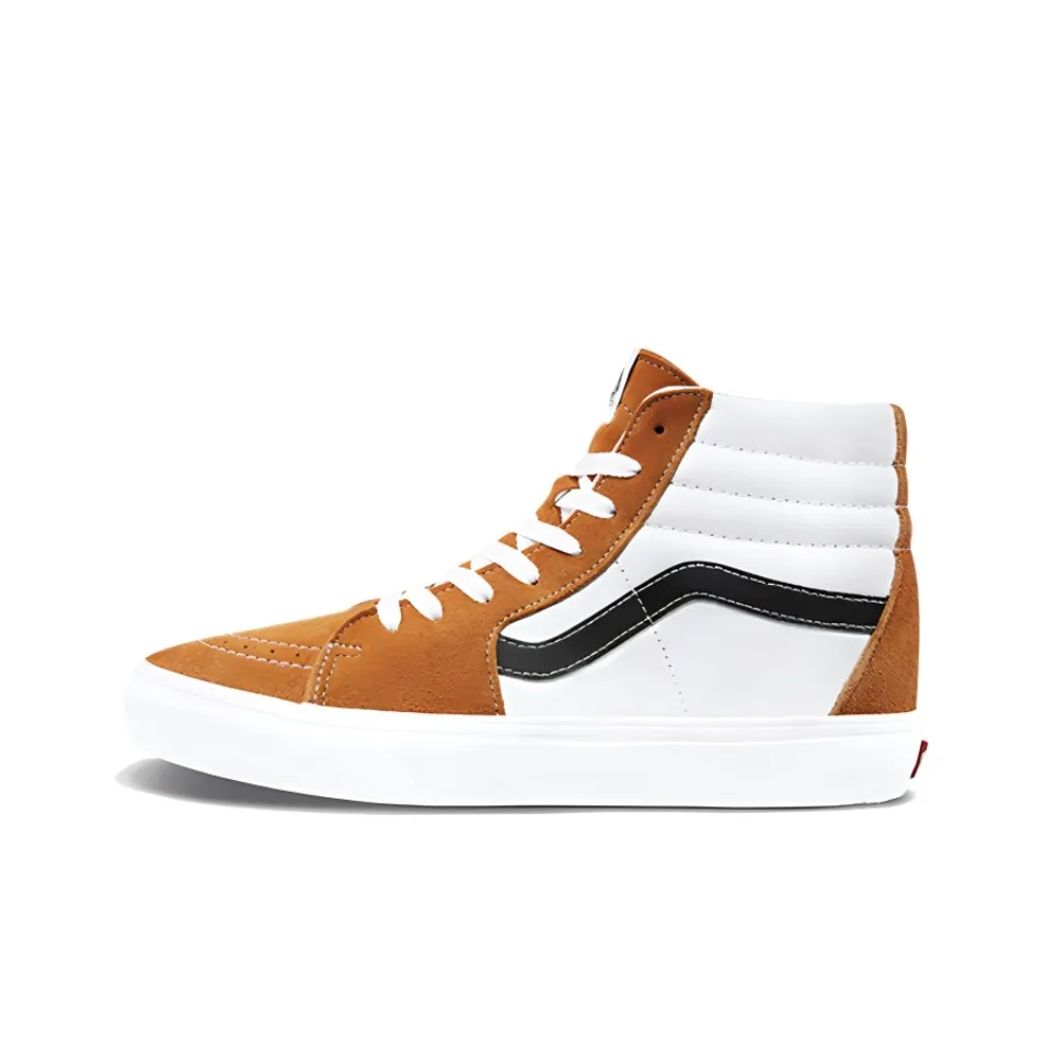 VANS SK8 Slip-on Устойчивая Термическая Высокая Скейтбординг Кроссовки Унисекс Белый Оранжевый