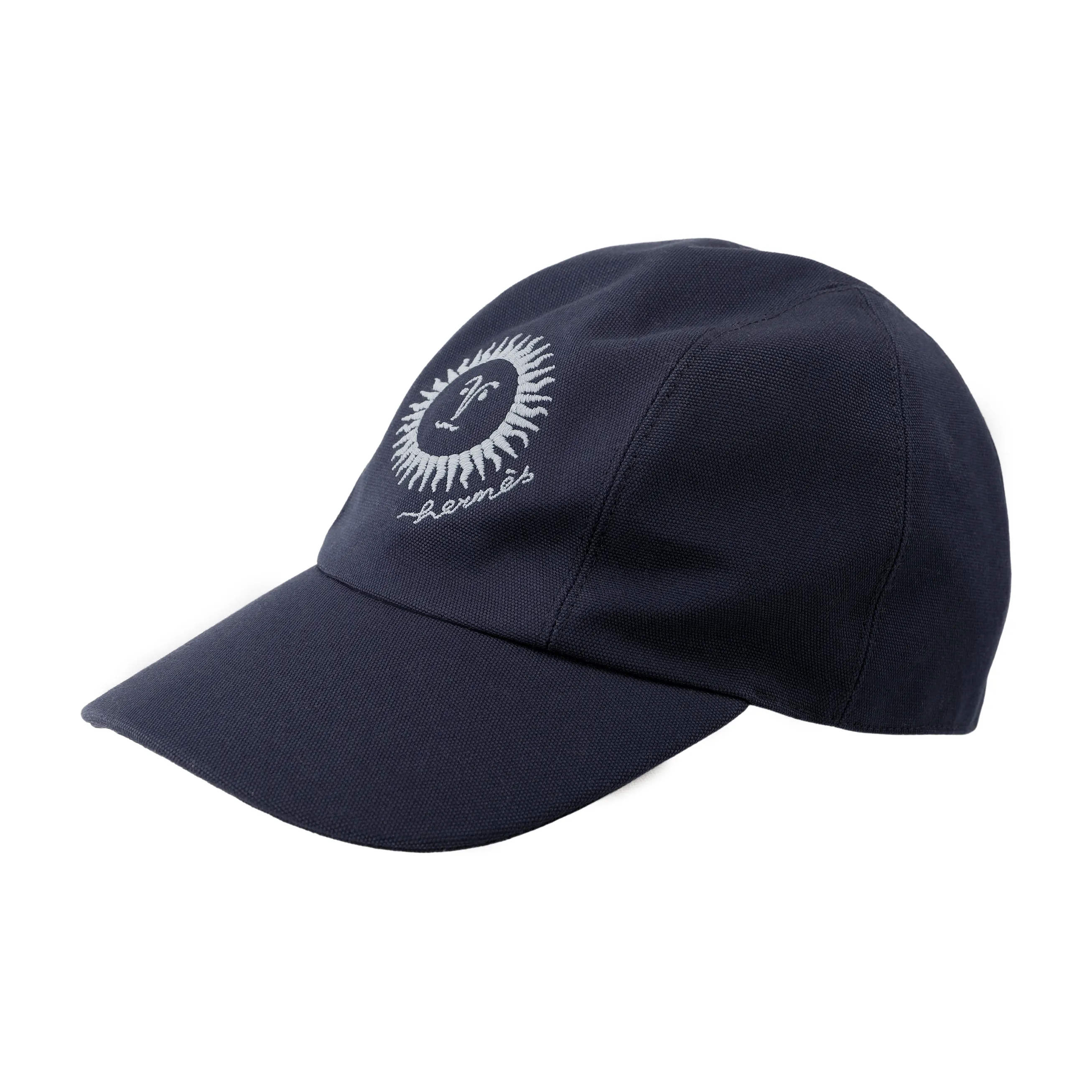 HERMES Cotton Baseball Caps Women's Marine Blue