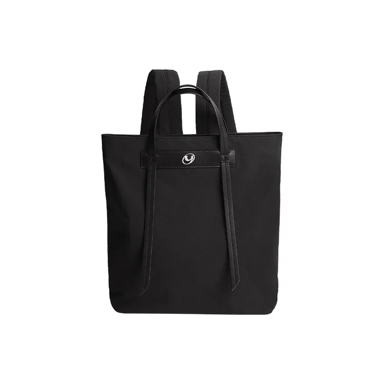 Art Traces Nylon Tote Bag Double Shoulder Bag Portable Laptop Bag Lightweight Backpack Regular Unisex Black