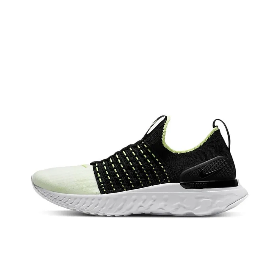 nike Sun React Phantom Run Flyknit 2 Black Barely Volt Women's