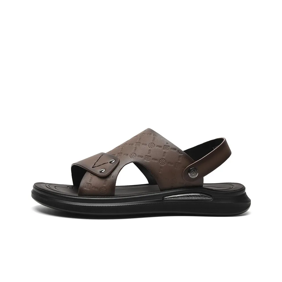 AOKANG Premium Print, Comfortable Fashion Trend Breathable Beach Sandals Men's Brown