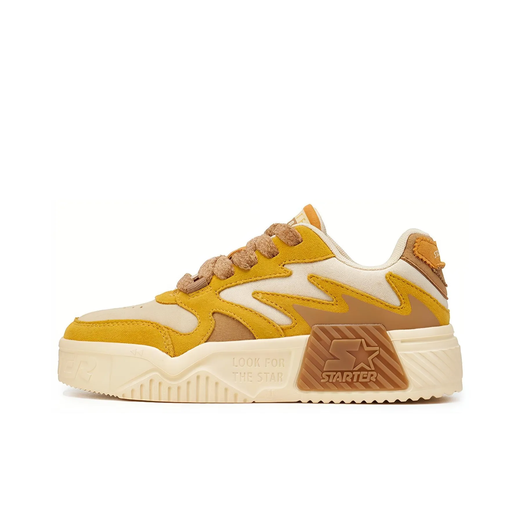 STARTER Vol Series Slip-Resistant Low-Top Skateboard Shoes Women's Mustard Yellow