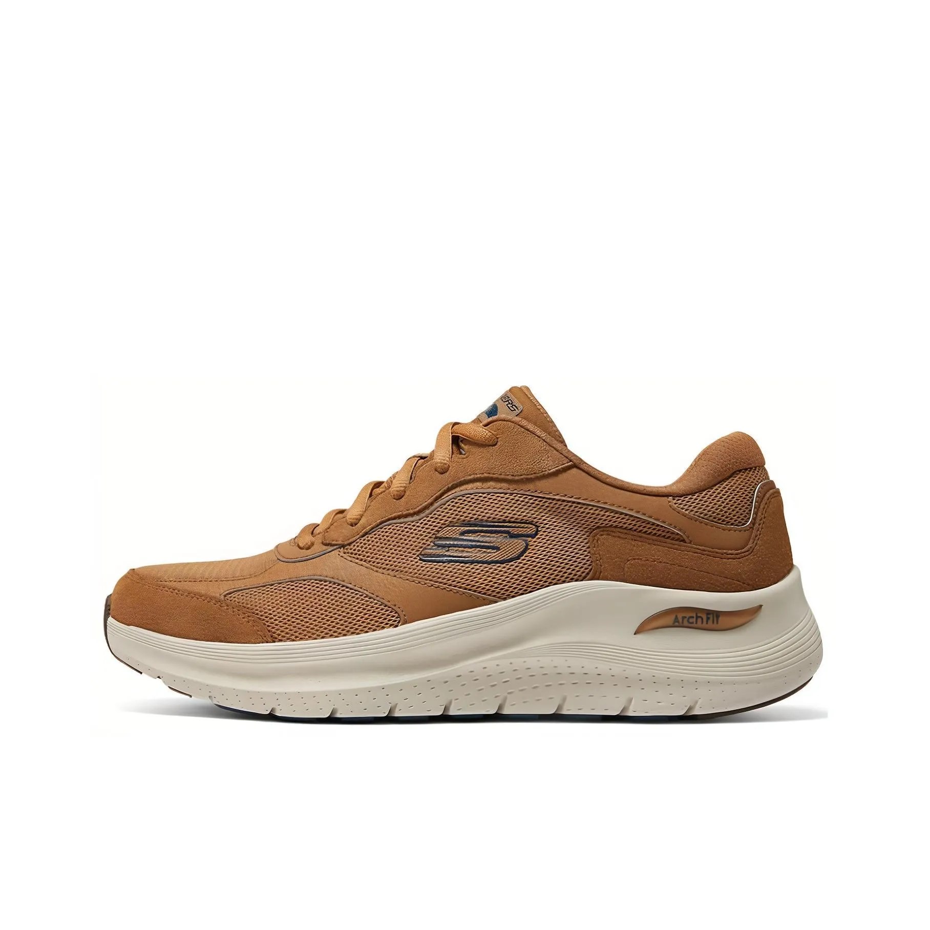 Skechers ARCH FIT 2.0 Low Top Casual Running Shoes Men's Yellow Brown