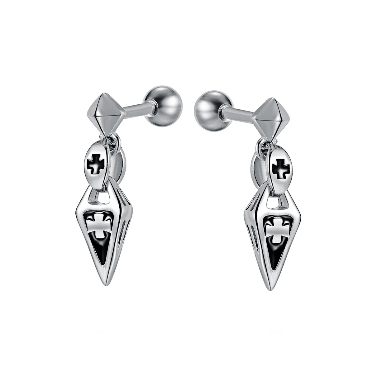 MUSTKOO Титановые стальные серьги-гвоздики унисекс