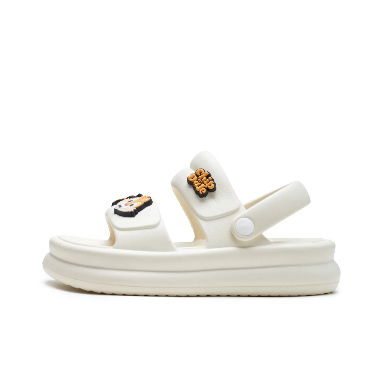 Disney x Hotwind Qiqi Didi Series One Strap Sandals Medium Heel Women's Beige