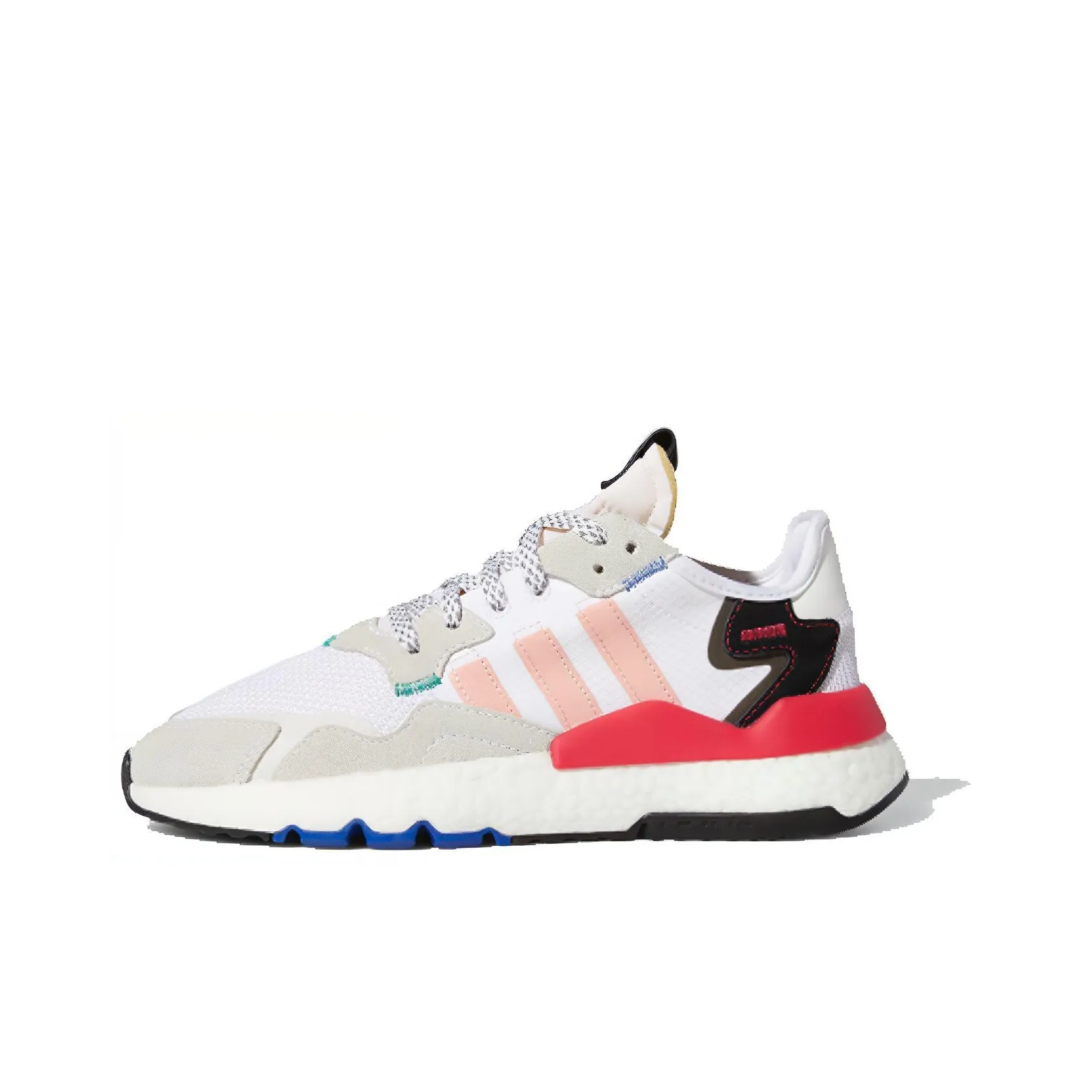 Adidas Originals Nite Jogger Шокабойеры Противоскользящие Устойчивые к истиранию Низкий Топ Повседневный Женский Розовый Белый