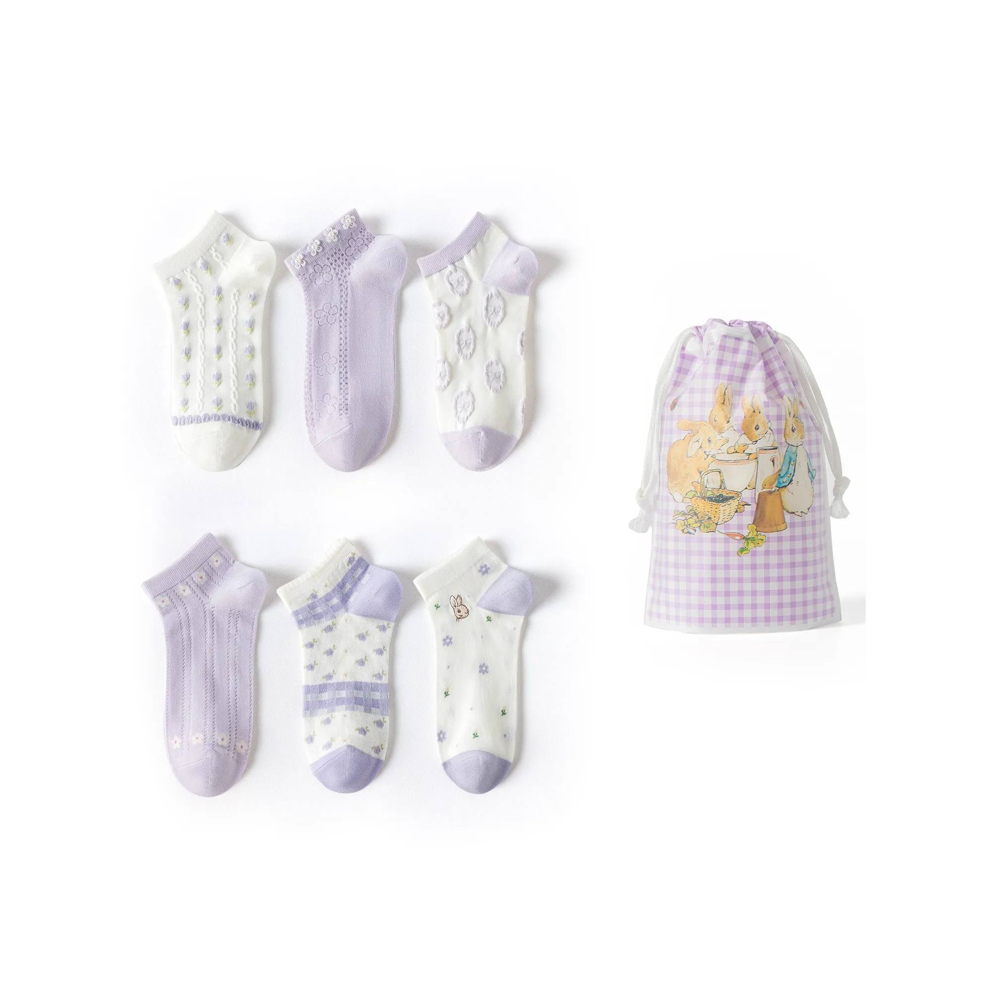 Caramella x Peter Rabbit SS23 Низкие носки для женщин 6 пар