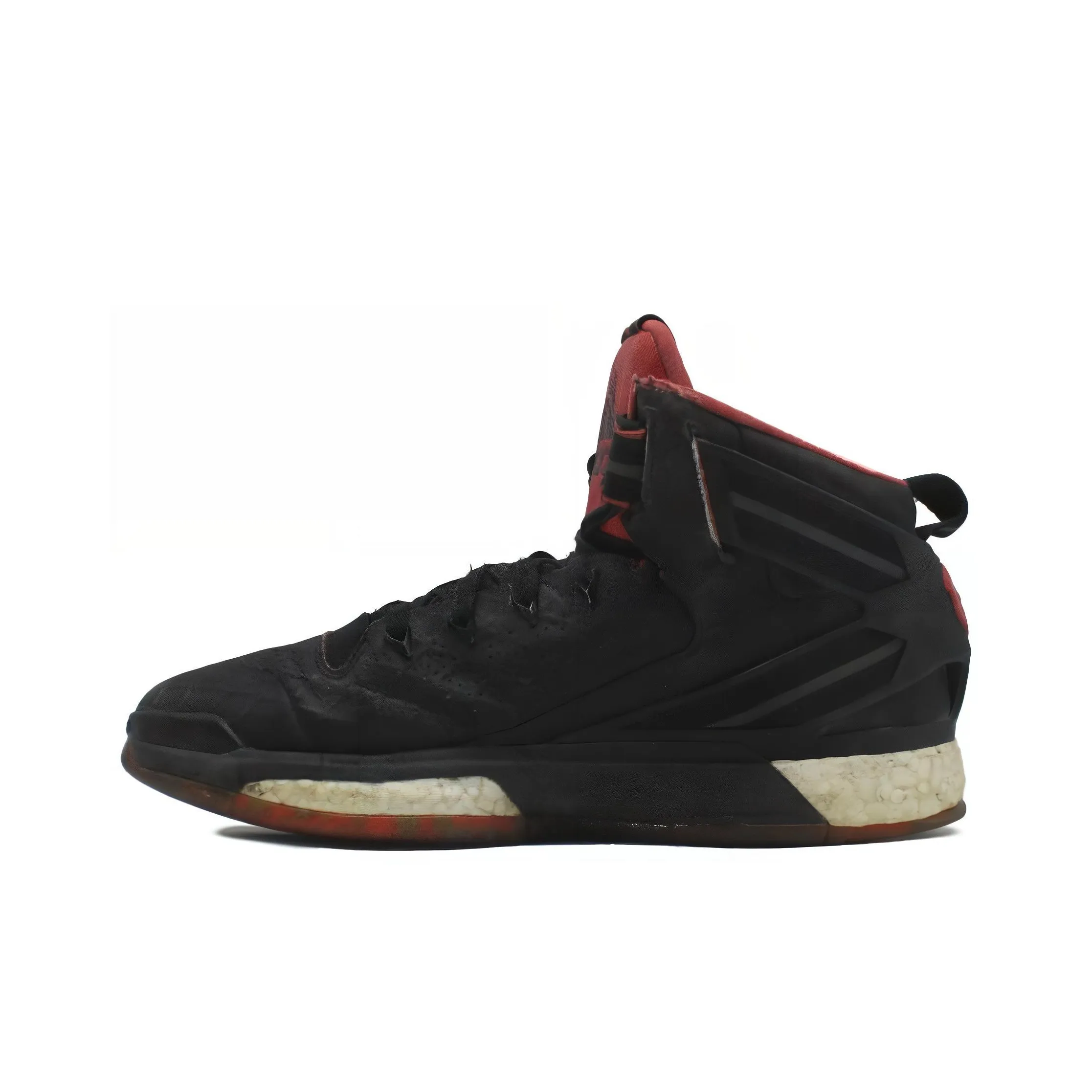 Adidas D Rose 6 Slip-Resistant и Abrasion-Resistant Покрытие MID Топ Баскетбольные Кроссовки Мужские Черные и Красные