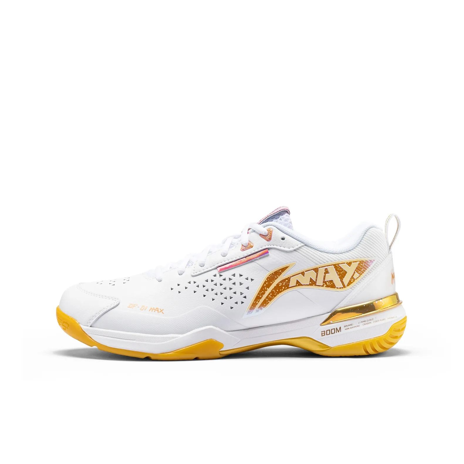 LiNing Blade Ma Cushioning, Wear Resistant Low Top Badminton Shoes Unisex White Orange