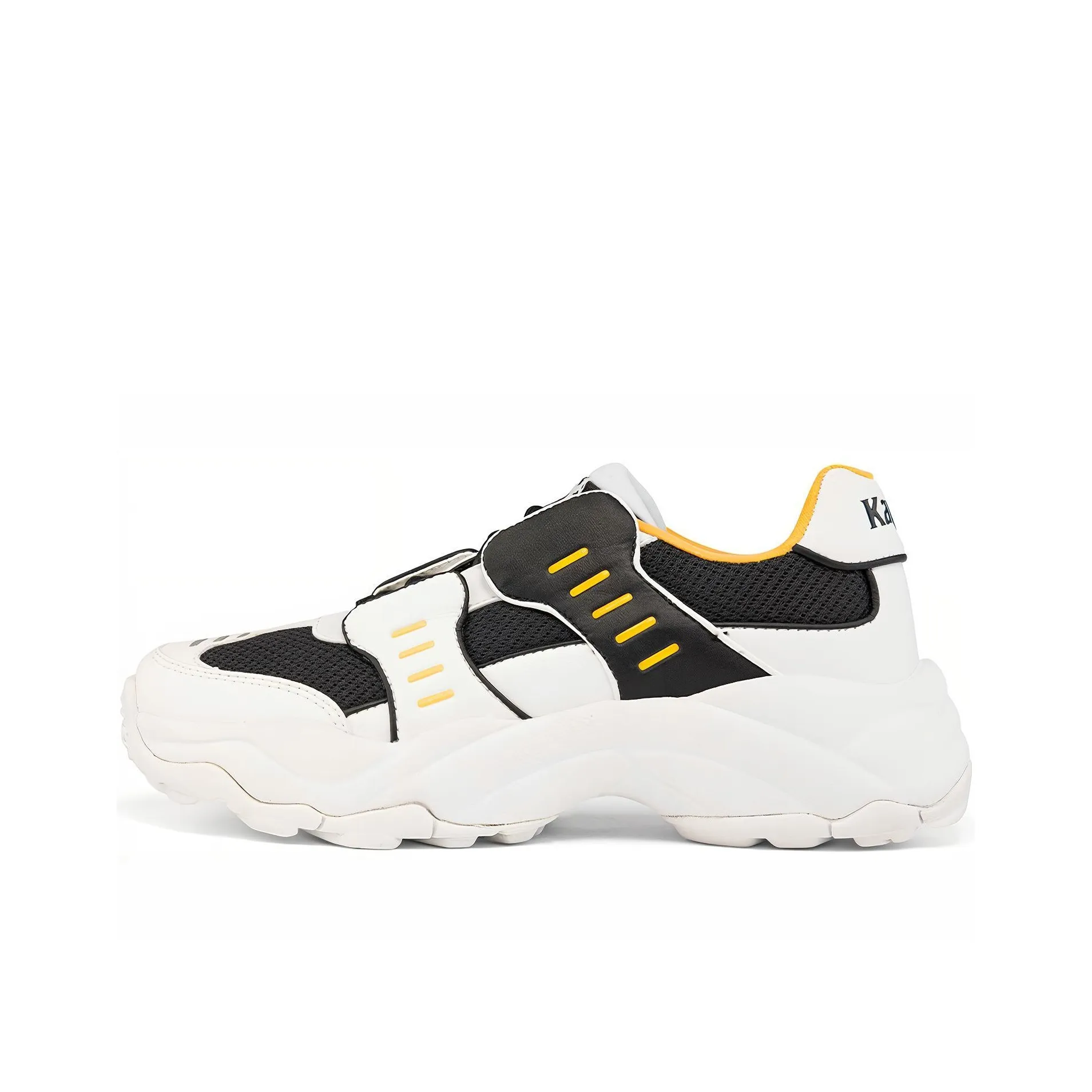 Kappa Anti-Slip Wear-Resistant Low-Top Chunky Sneakers Unisex White Orange Black