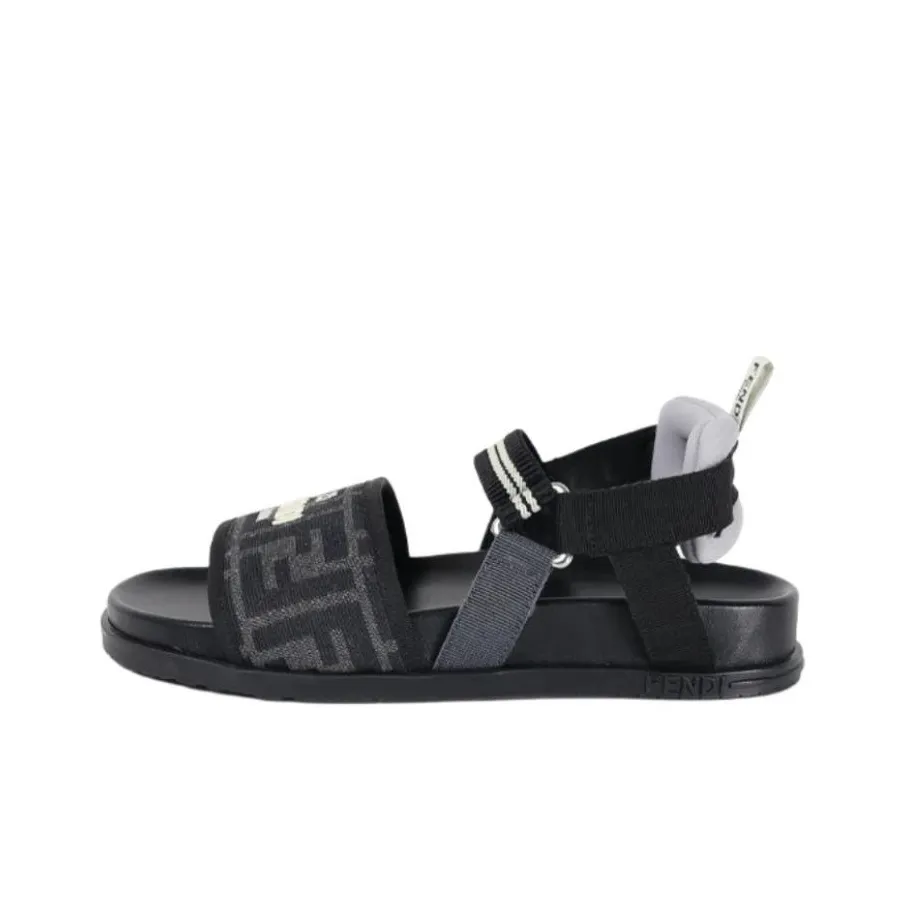 FENDI FF LOGO Beach Sandals Women's Black