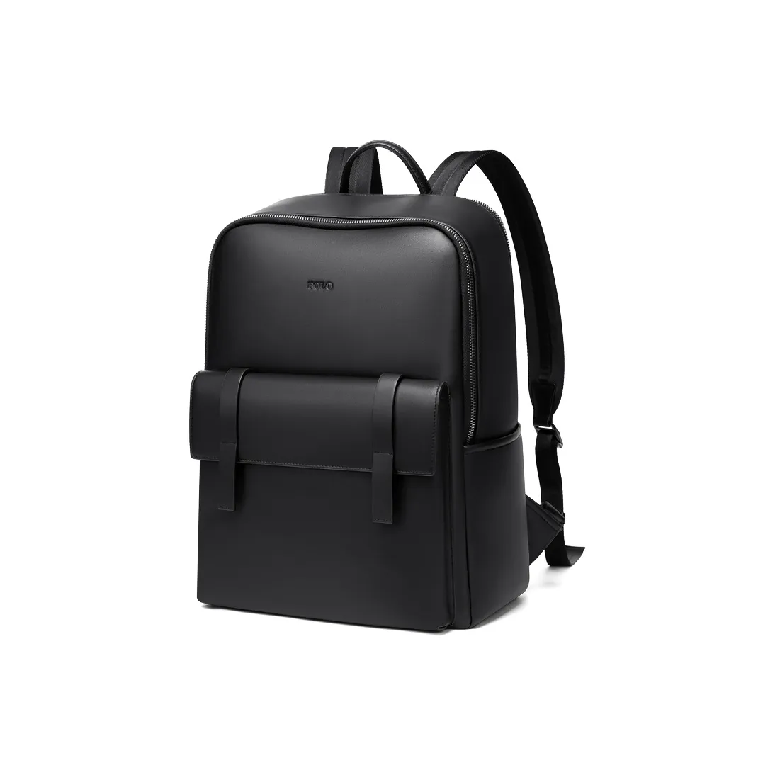 POLO Top Grain Cow Leather Backpack Tubas Men's Black