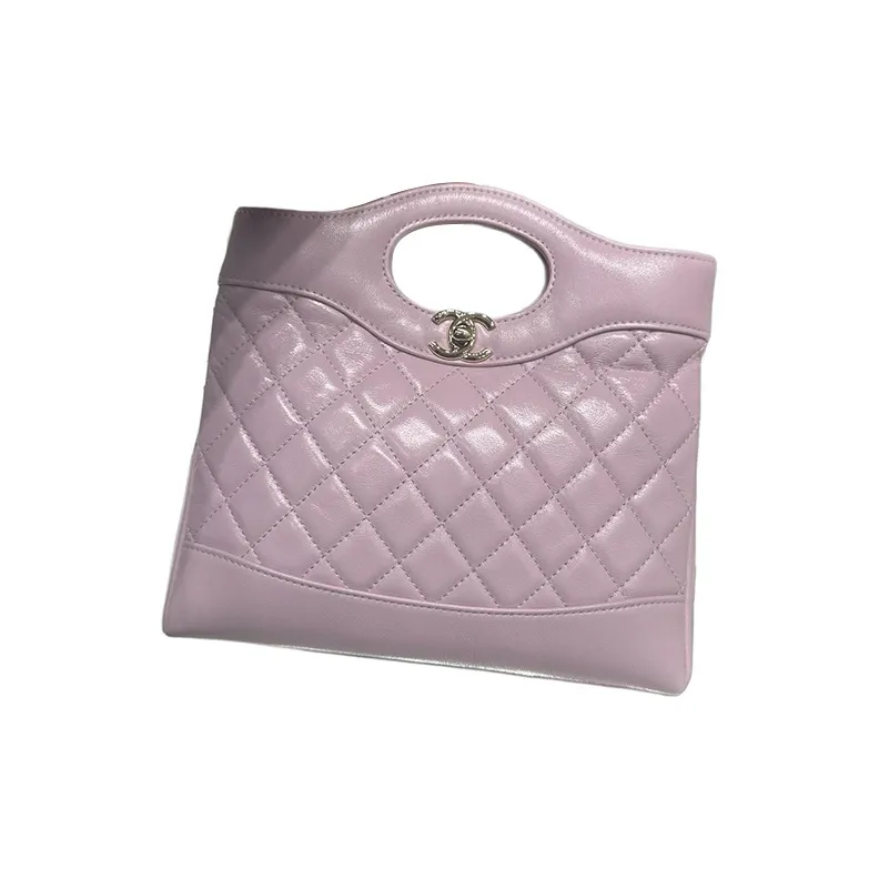 CHANEL Polished Lambskin Tote Bag Shopping Bag Shoulder Bag Crossbody Bag Handbag Mini Women's Light Purple