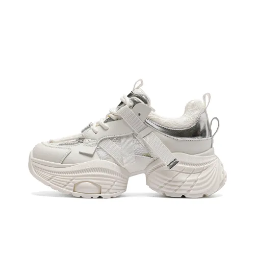 C°BANNER Толстоподошвенные кроссовки Low Top Белый серебристый Женские
