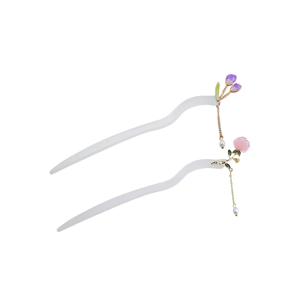 MAGICPOLE Акрил Сплав Искусственный жемчуг Шпильки для волос Женские Белые