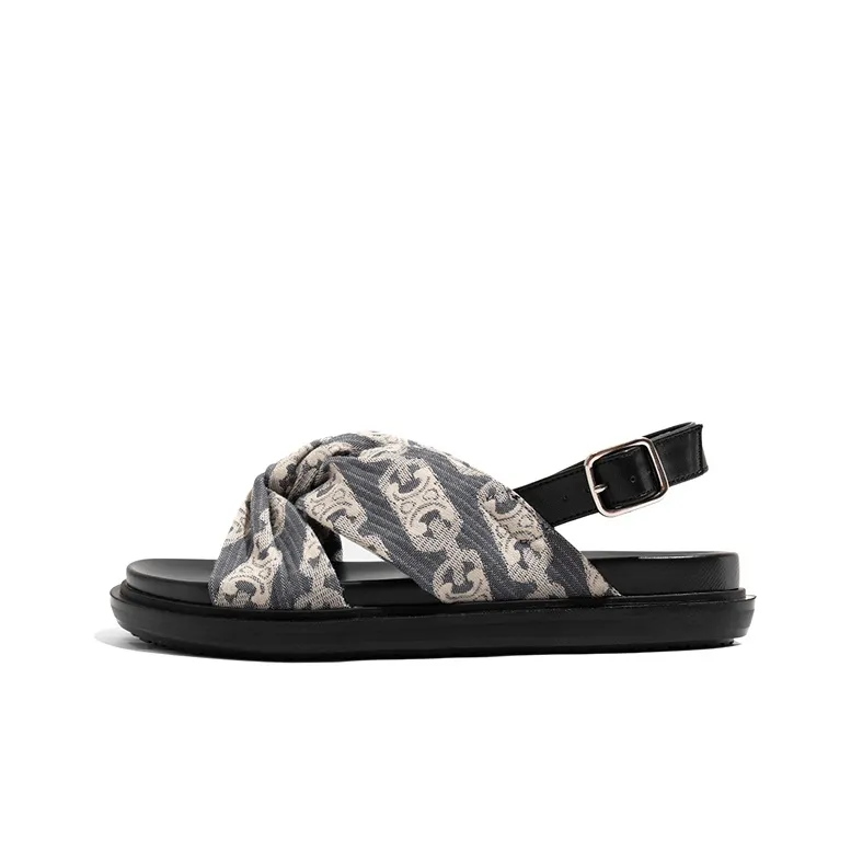 Old Meow One Strap flame-print sandals 3.2cm Women's Black