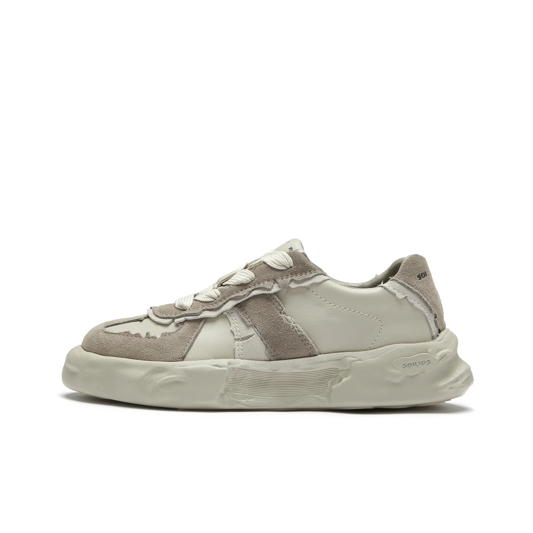Soilios Anti Slip Wear Resistant Low Top Skateboard Shoes Unisex Light Stone Gray