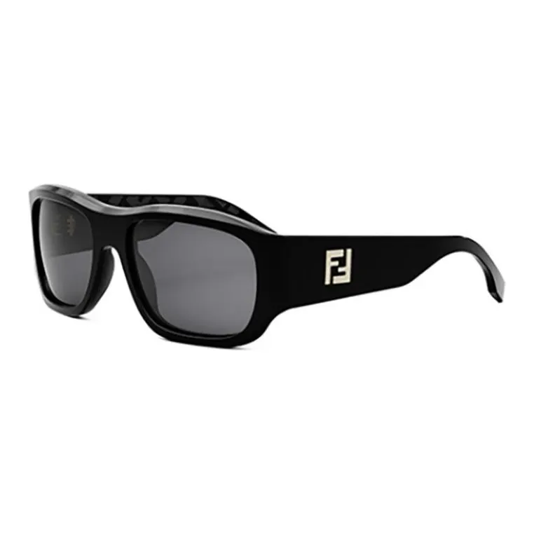 FENDI Acetate Irregular Shape Sunglasses Men's Black