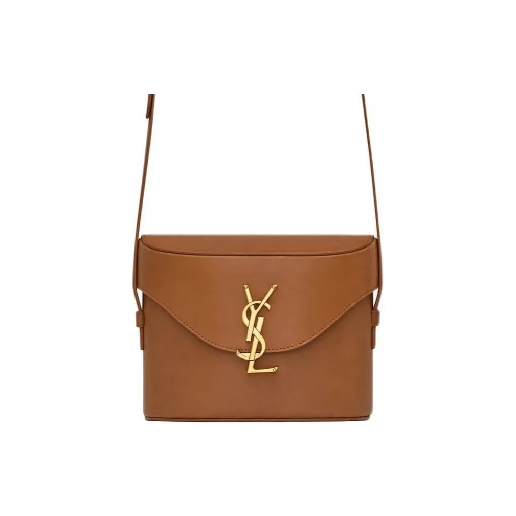 SAINT LAURENT Smooth Leather Crossbody Bag, Shoulder Bag Women's Brick