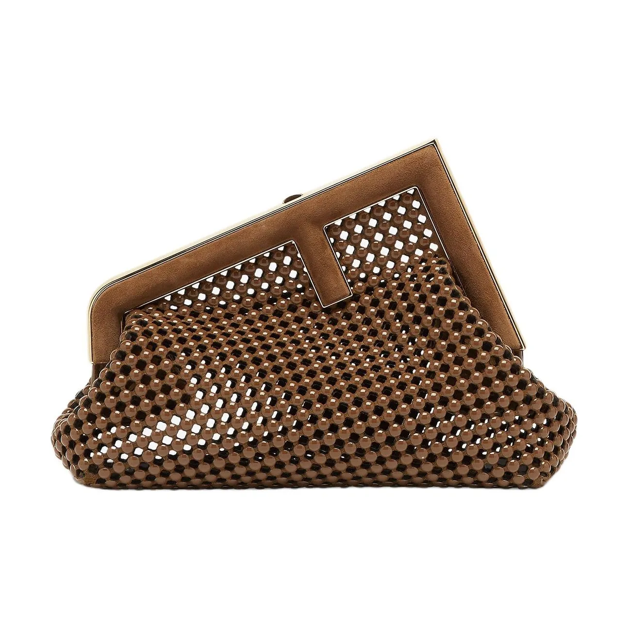 FENDI First Suede Shoulder Bag, Crossbody Bag, Handbag Trumpets Women's Brown