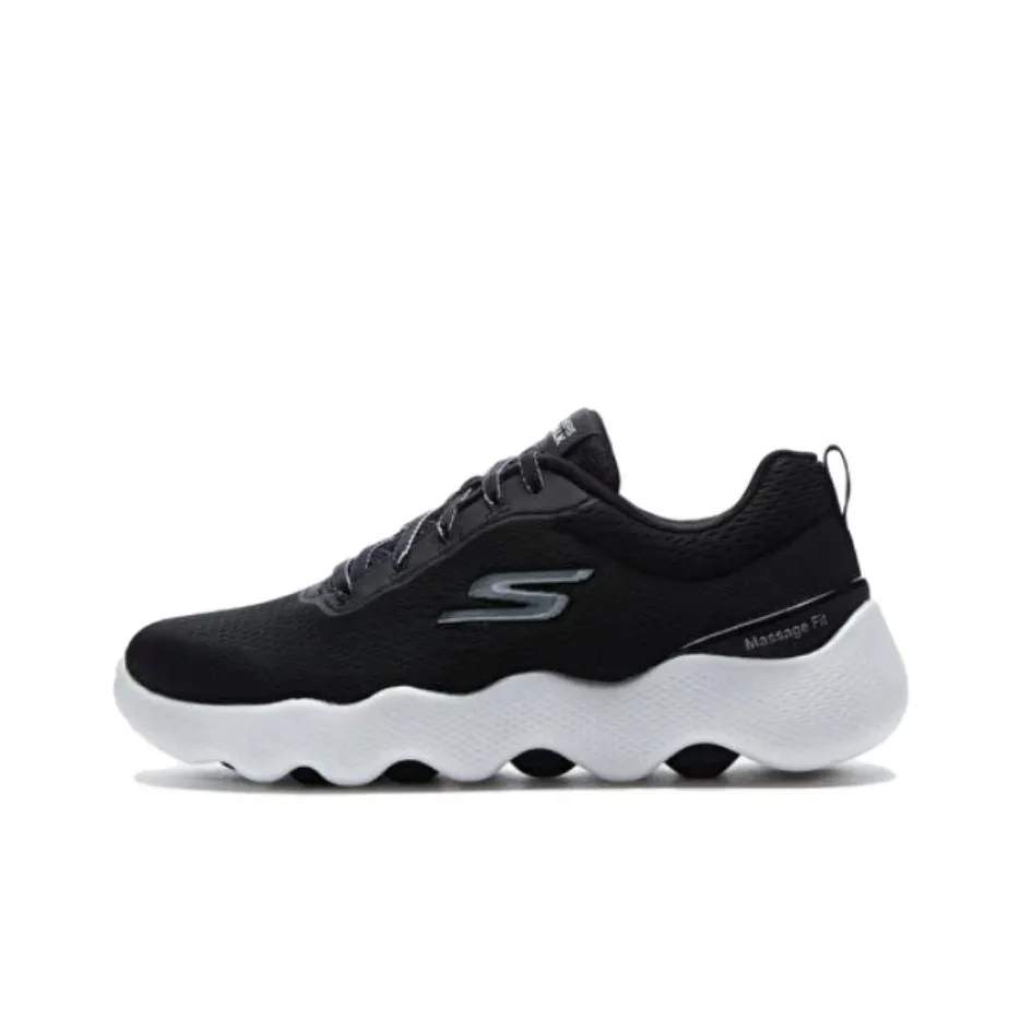 Skechers Go Walk Massage Fit Low Top Running Shoes Women's Black White